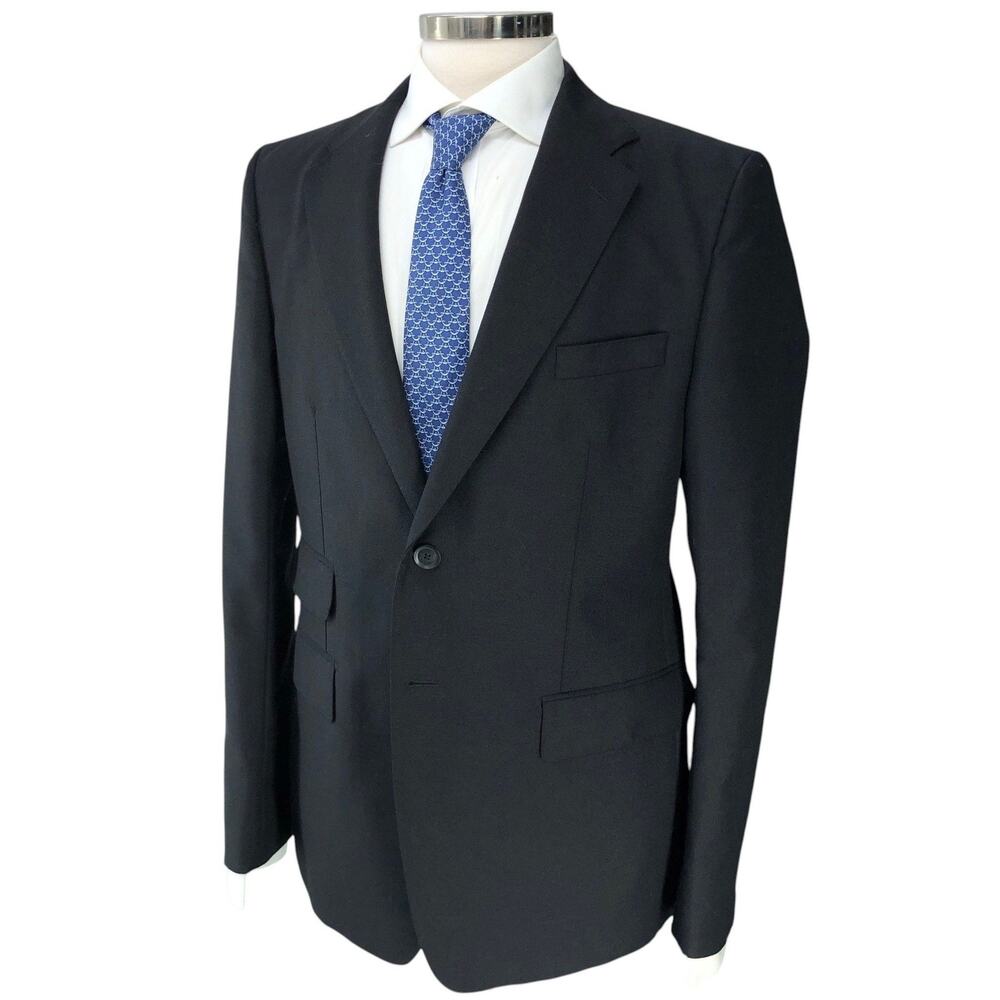 Gucci Uniform Sport Coat Mens 42 Black Wool Mohair Two Button *TINY FLAW